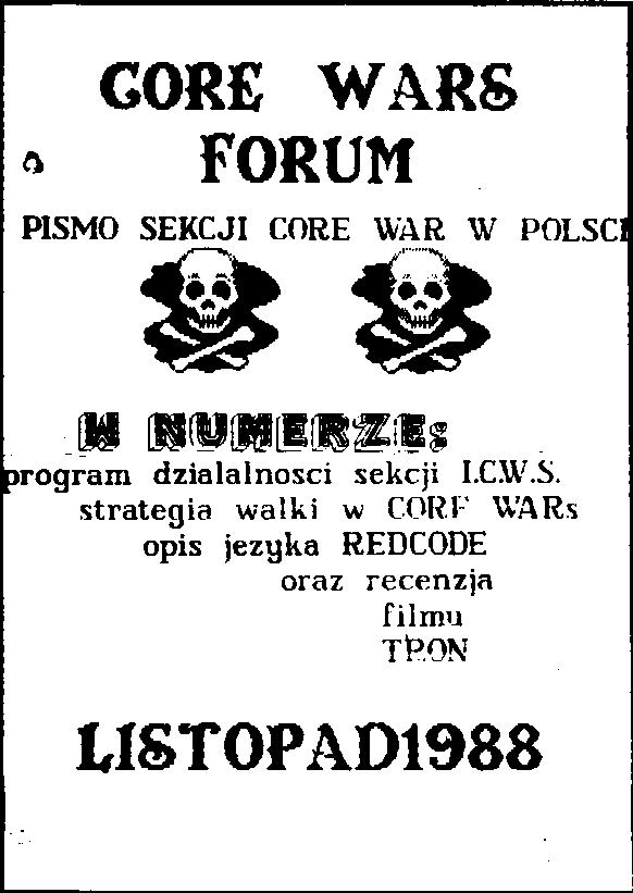 Okładka newslettera polskiej sekcji ICWS, listopad 1988