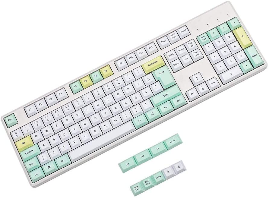YMDK 105 Key Dye Sub DSA Profile PBT Keycap für MX Switches Nordic ISO Mechanical Keyboard (nur Keycap)